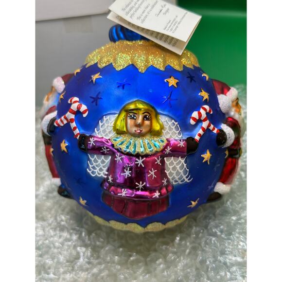 Large Christopher Radko Bulb Ornament1996Made in PolandNew with Tag